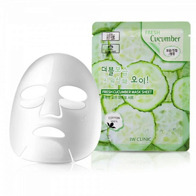 Маска для лица 3W Clinic тканевая Fresh Cucumber 23 г