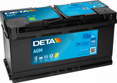 Аккумулятор автомобильный AGM 106Ah 950A 12V «+» справа (DK1060)