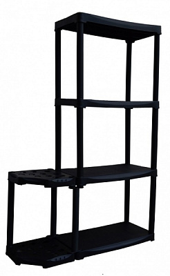 Стеллаж Artplast черный 1330x890x300 мм пластик полка 4 шт. без покрытия 