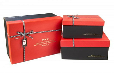 Коробка подарункова червона 21x14x10 см B18-2-1