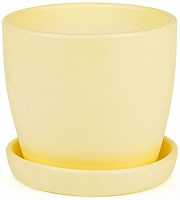 Горшок керамический Сонет ангоб круглый 0,5л желтый 
