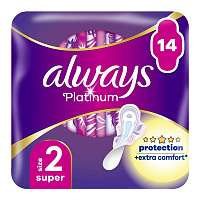 Прокладки гигиенические Always Platinum Super (размер 2) 14 шт.