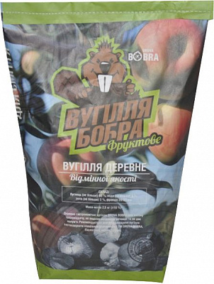 Уголь древесный из фруктовых деревьев DROVA BOBRA 2.5 кг