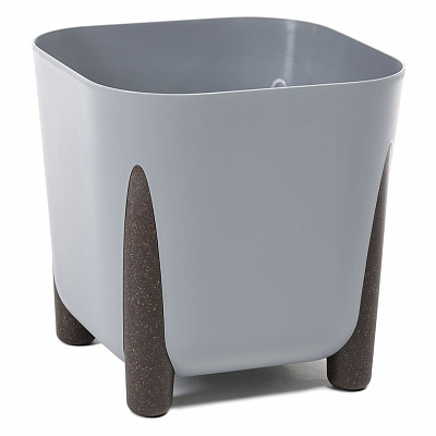 Вазон пластик FRIDA 29х29х28,7 см квадратний бежево-сірий 16 л Lamela (9272334)