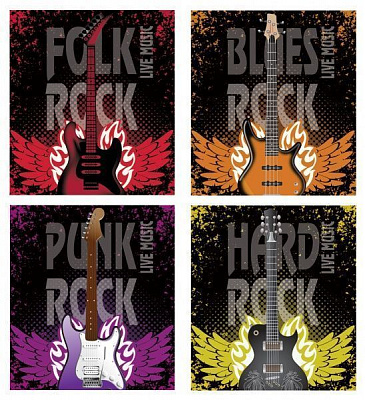 Комплект тетрадей Рок 96 л клетка 8 шт./уп. (4 дизайна) Мечты сбываются