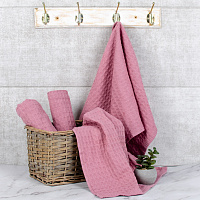 Полотенце вафельное 40x60 см розовый