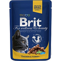 Корм Brit Premium с курицей и индейкой 100 г