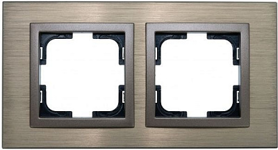 Рамка двомісна Mono Style Aluminium горизонтальна бронза 107-810000-161