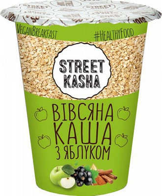 Каша вівсяна STREET KASHA з яблуком 50 г стакан + ложечка (4820201770115)