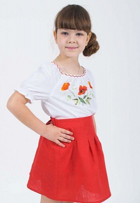 Блуза Гармонiя Маки р.140 белый 33240 