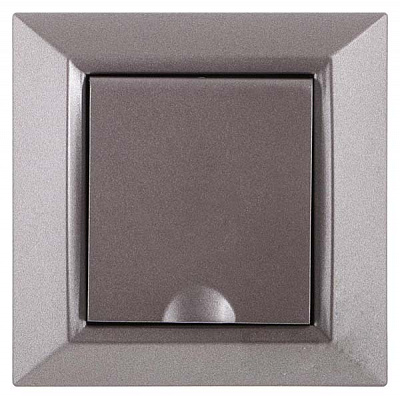 Розетка із заземленням UP! (Underprice) Vesta без шторок з кришкою сірий металік