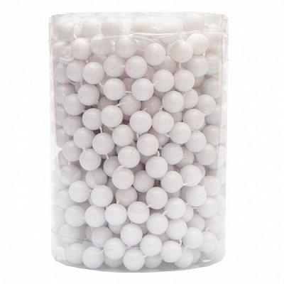 Бусы для елки Девилон 250416 10мм 8 м белый