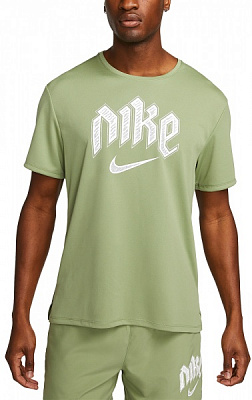 Футболка Nike DF RUN DVN MILER SS DX0839-386 р.M зелений