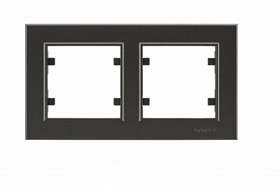 Рамка двухместная Makel Karea горизонтальная дымчатый