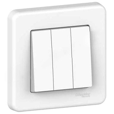 Вимикач потрійний Schneider Electric Leona бiлий