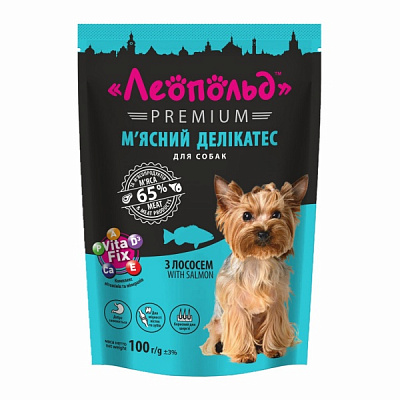 Корм для собак для усіх порід Леопольд М'ясний делікатес з лососем 100 г