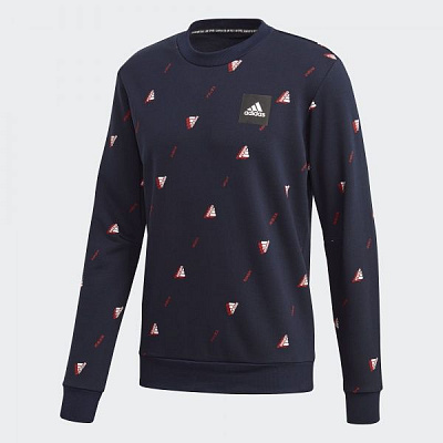 Джемпер Adidas MHE Crew GFX FI4037 р. L темно-синий