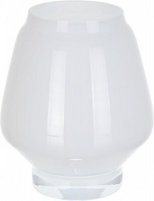 Ваза стеклянная прозрачная Сейм 23х20 см белая Wrzesniak Glassworks