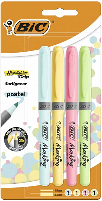Маркер перманентный BIC Pastel 1,6-3,3 мм 4 шт. 