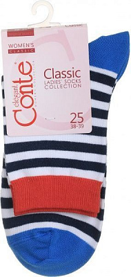 Шкарпетки Conte CLASSIC 7С-22СП 087 р. 25 біло-темно-синьо-червоний