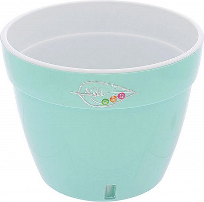 Вазон пластиковый Santino Асти круглый 6л ментолово-белый 