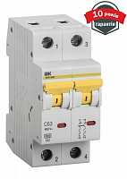 Автоматичний вимикач IEK ВА47-60M 2Р 63А 6кА MVA31-2-063-C
