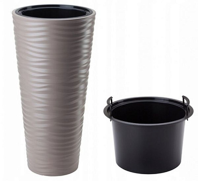 Горщик пластиковий Form Plastic Сахара Слім-30 круглий 25л бежевий (2723-051)