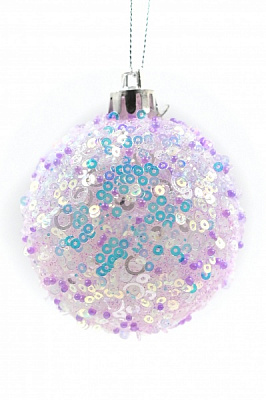 Куля новорічна Феєрверк 60 мм фіолетовий 8579