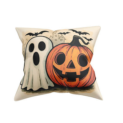 Подушка декоративная Halloween friend 45x45 см бежевый с рисунком La Nuit