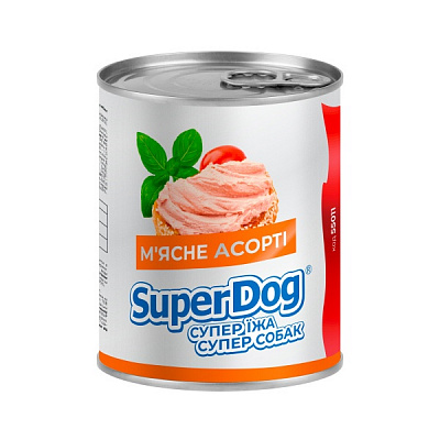Паштет консервированный для всех пород SuperDog с индейкой 800 г