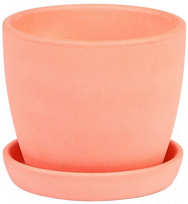 Горшок керамический Сонет ангоб круглый 0,5л розовый 