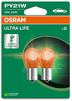 Автолампа розжарювання Osram Ultra Life PY21W 21 Вт шт.(OS 7507ULT-2BL)