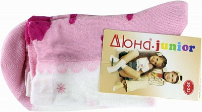 Шкарпетки дитячі Duna 5В 400 -22 р.20–22 рожевий із білими вставками