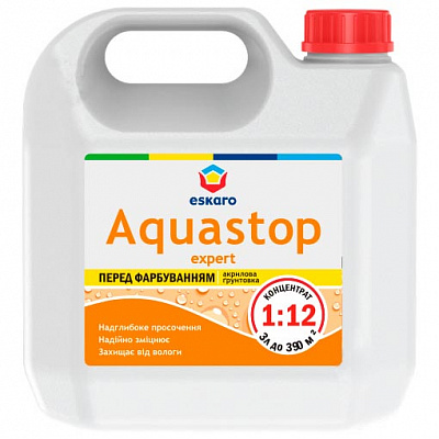Грунтовка глубокопроникающая Eskaro Aquastop Expert концентрат 1:12 3 л