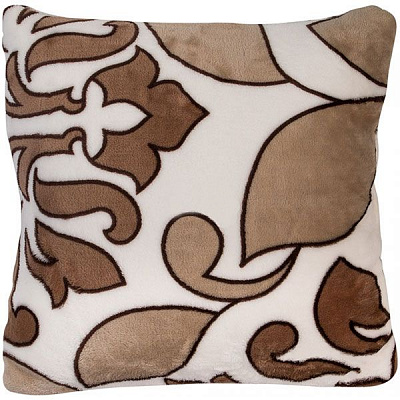 Подушка декоративная La Nuit Supersoft Вензель коричневая 40x40 см