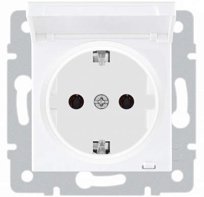 Механізм розетки із заземленням HausMark Stelo IP20 білий 501-0288-123B
