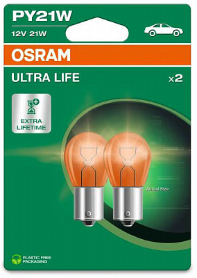 Автолампа накаливания Osram Ultra Life PY21W 21 Вт шт.(OS 7507ULT-2BL)