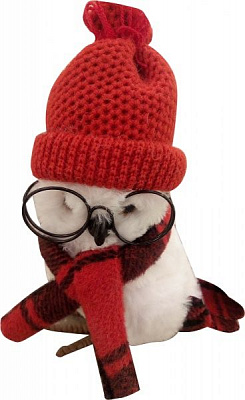 Декорация новогодняя Сова в очках 21 см EPI-F9-2 