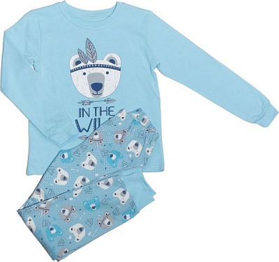 Піжама дитяча Фламінго Ведмедик р.128 бірюзовий 329-310-3