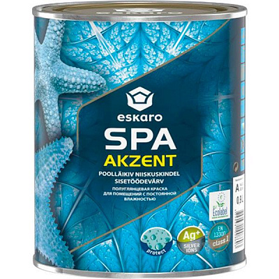 Краска акриловая Eskaro Akzent SPA полуглянец белый 0.9л