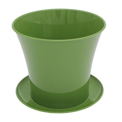 Горшок пластиковый Омела Акварель 2,3 л D 18 круглый олива 