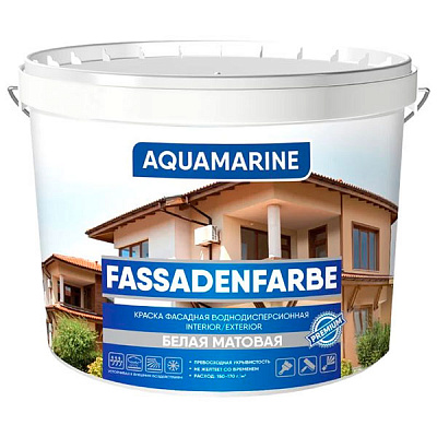 Фарба фасадна водоемульсійна КОРАБЕЛЬНАЯ AQUAMARINE білий 14кг