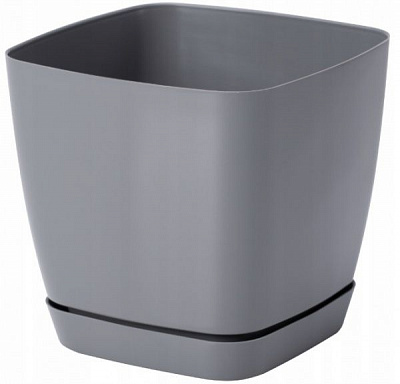 Горщик пластиковий Form Plastic Тоскана Квадро-15 квадратний 2,5л сірий (0732-059)