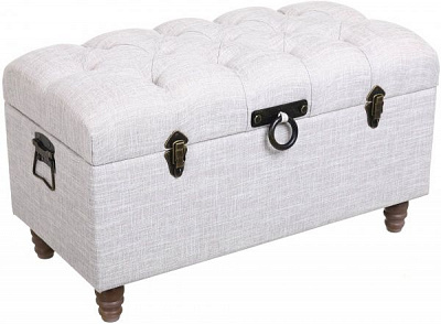 Скриня-пуф Shic B світло-сірий, 82,5х42х47 см тканина