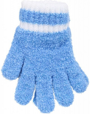 Варежки ДАЙС Puchatki р.14 голубой с белым 13830200 
