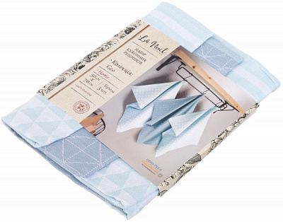 Набір рушників кухонних Geo 3 шт. 70x50 см La Nuit бірюзовий