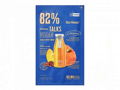 Маска тканевая для лица MISSHA Talk Vegan Fitness 27 г 1 шт.