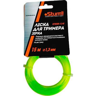 Леска для триммеров Sturm GT3535-1.3-8 15 м звезда O1,3 мм