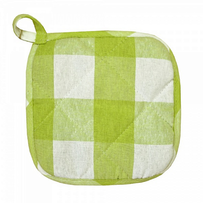 Прихватка Кантри 20x20 см зеленый с белым Прованс 