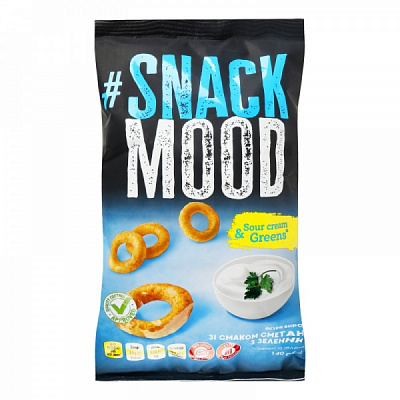 Снеки SNACK MOOD Фигурные со вкусом сметаны с зеленью 140г